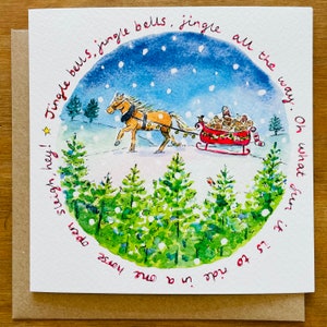 UITVERKOCHT! Geïnspireerd door de natuur, kerstkaart 'Jingle Bells' van Janine Drayson