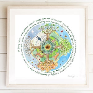 Wheel Of The Year Print by Janine Drayson
