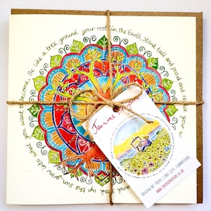 Lot de 6 cartes de mandala de pleine conscience Citation inspirante de Janine Drayson