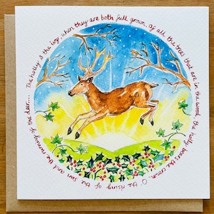 Geïnspireerd door de natuur 'Rennen van de herten' kerstkaart door Janine Drayson