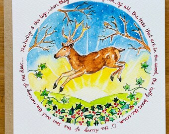 Inspired by Nature ‘Running of the Deer’ Christmas Card by Janine Drayson