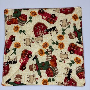 Pot holder, hot pad, kitchen decor, trivet, fall, autumn , scarecrow