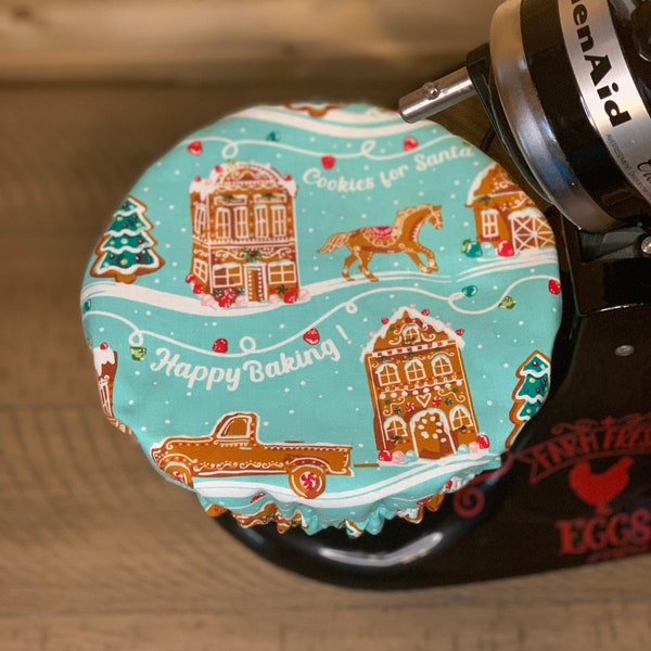 Pioneer woman Christmas bowl cover, kitchenaid mixer cover, cookies, gingerbread, kitchen decor, holiday table - baking