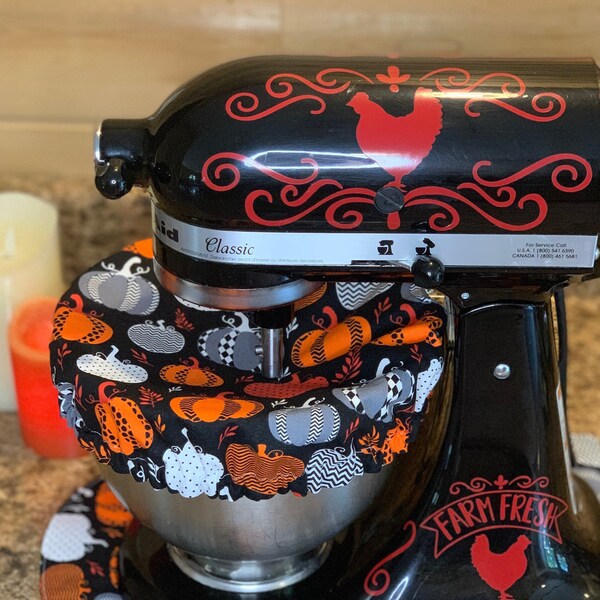 cubierta de tazón de cocina, calabaza, otoño, decoración de otoño, decoración de cocina, batidora de cocina