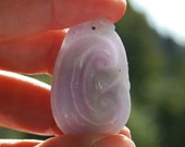 Small, fine Engraving from Jadeit, A Jade in LAVANDER Color, Pendant Sweet Lavender Jade Carving, Pendant, Burma Jadeite 9.3gr