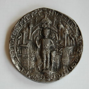 Nussia Sancte Coloniensis Eccl. Fidelis filia 1245 - SEAL CAST in tin *** 335 grams *** Seal cast