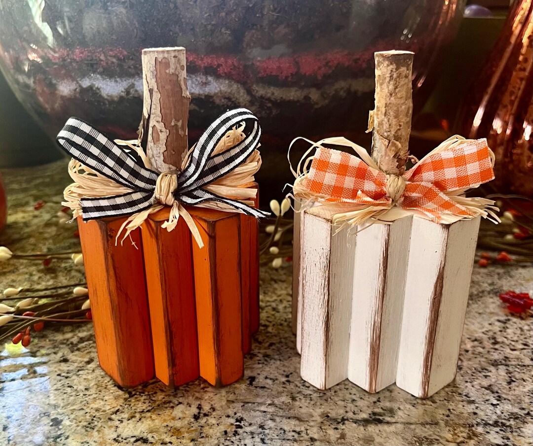 Handmade Wood Pumpkin Set: Fall Farmhouse Decor - Etsy