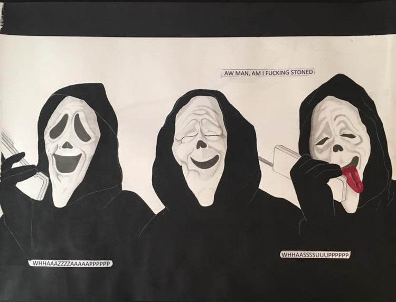 Scream Mask/ Scary Movie Drawing 18x24 Original Charcoal Etsy