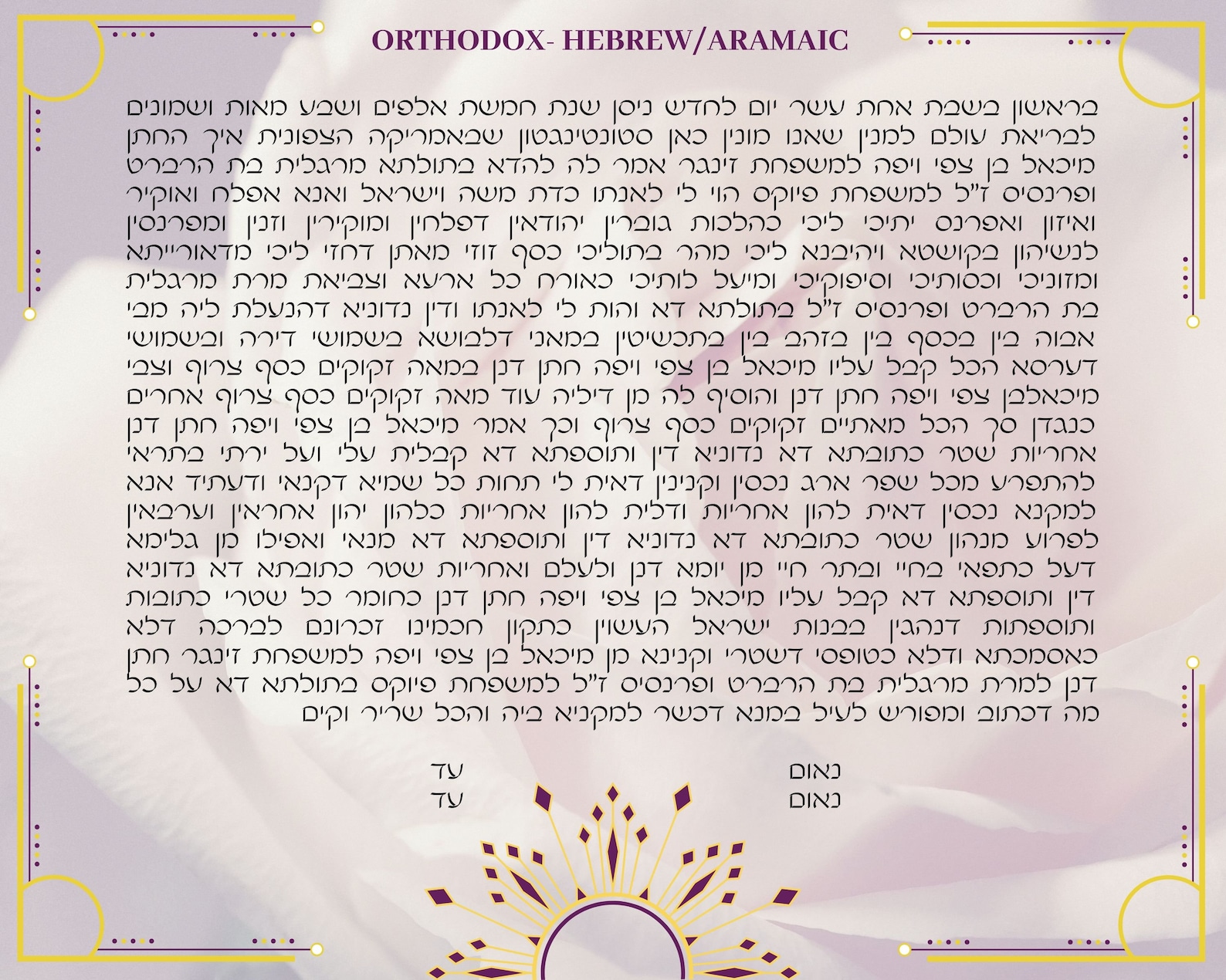 Digital DIY Printable Ketubah Text Only Ketubah Self - Etsy