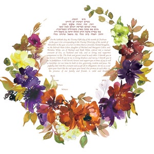 Ketubah, Moderne Ketubah, Personalisierte Ketubah, Aquarell Ketubah, Custom Ketubah, Jüdische Hochzeit, Hochzeit Ketubah, Eukalyptus Ketubah