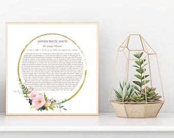 Hippocratic Oath, Doctor Gift, Doctor Present, Physicians Oath, Doctor Graduation Gift, Gift for Doctor, MD Gifts, Personalized Dr. Gift