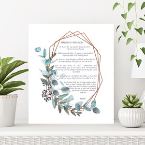 NURSE&#39;S PRAYER- Nurse Appreciation Gift
