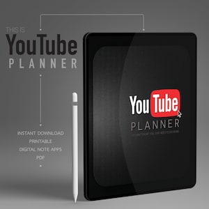 YouTube Channel & Video Planner – Printable Content Ideas Organizer, Checklist and Password Tracker, Instant Download