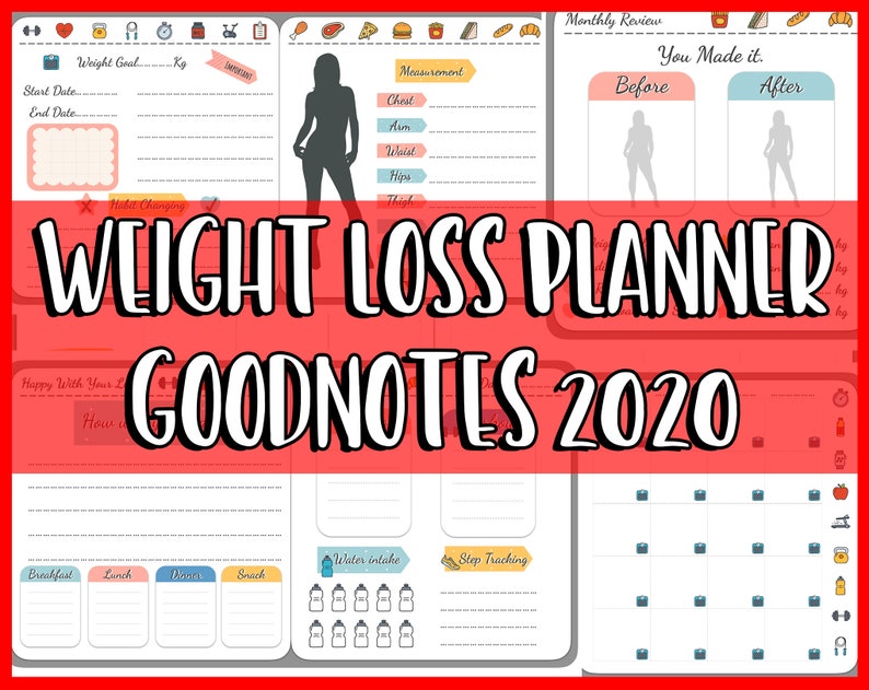 Weight Loss Planner for Goodnotes Fitness Planner Weight Etsy