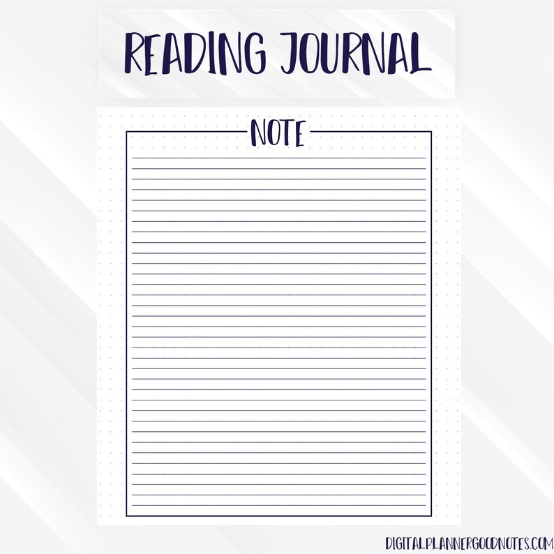 Digital Reading Planner Journal for Goodnotes Notability Etsy Australia