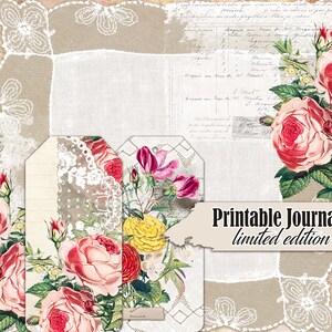 Junk Journal Kit, Journal Pages, limited edition, digitale downloads, Kantpapier, Pack15