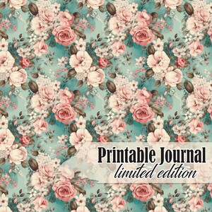 digital shabby Roses Junk Journal Background Papers, limited edition only 350 downloads, Junk Journal Kit, digital Paper Vintage BG Set01