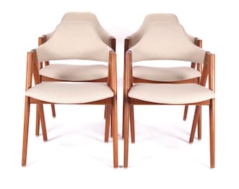 Compass teak chairs by Kai Kristiansen for Sva Møbler (set of 4)