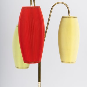 Floor lamp with pleated original shades from the 1950s image 7