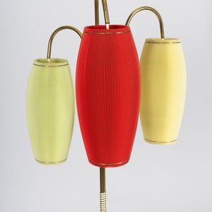 Floor lamp with pleated original shades from the 1950s image 2