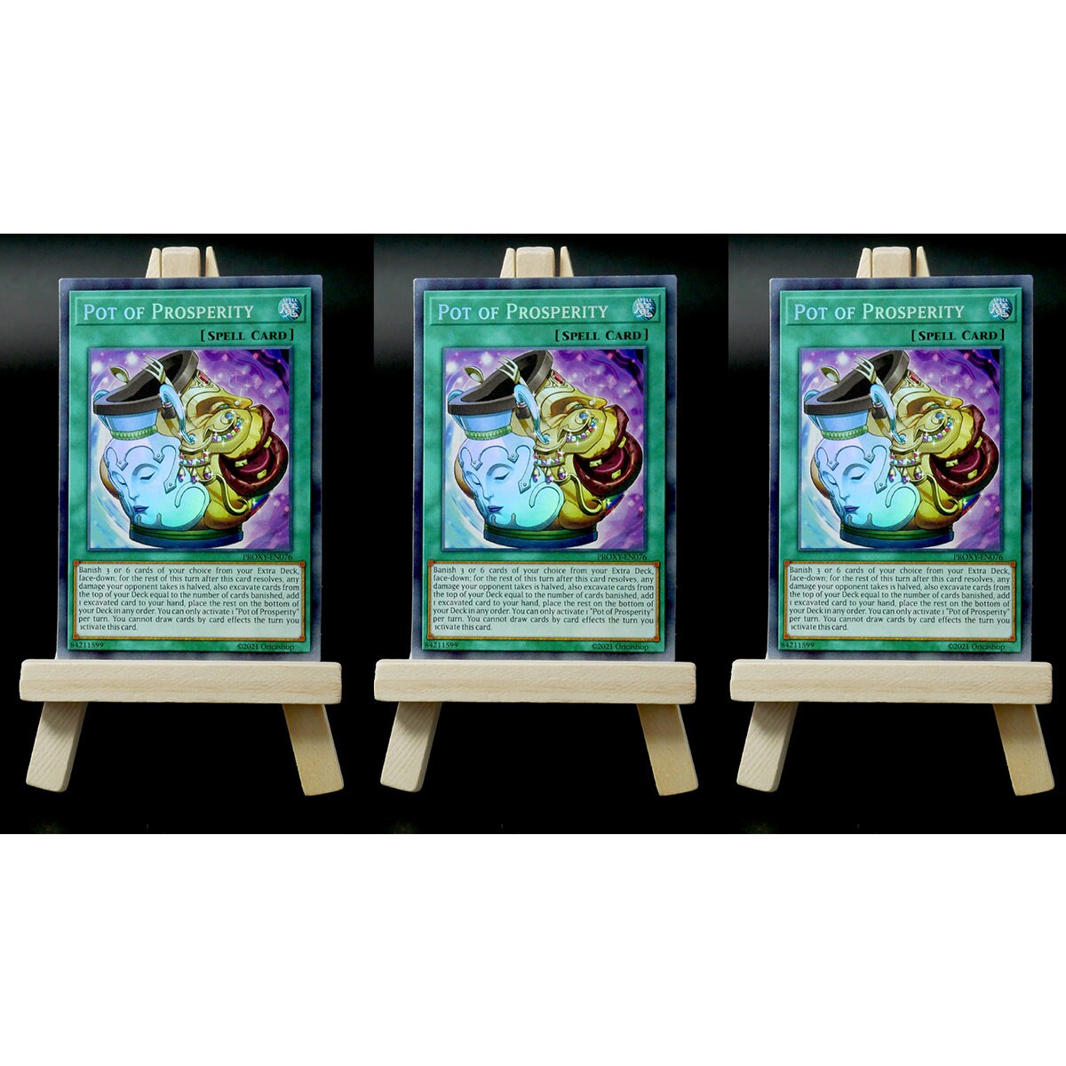 Yugioh PROXY 3x-Playset: Pot of Prosperity | Orica Holo Disparity Cus…