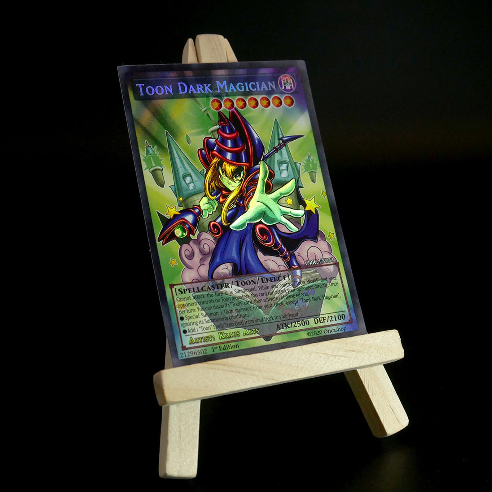 Yugioh ORICA Toon Dark Magician Holo FullArt Custom Card Etsy