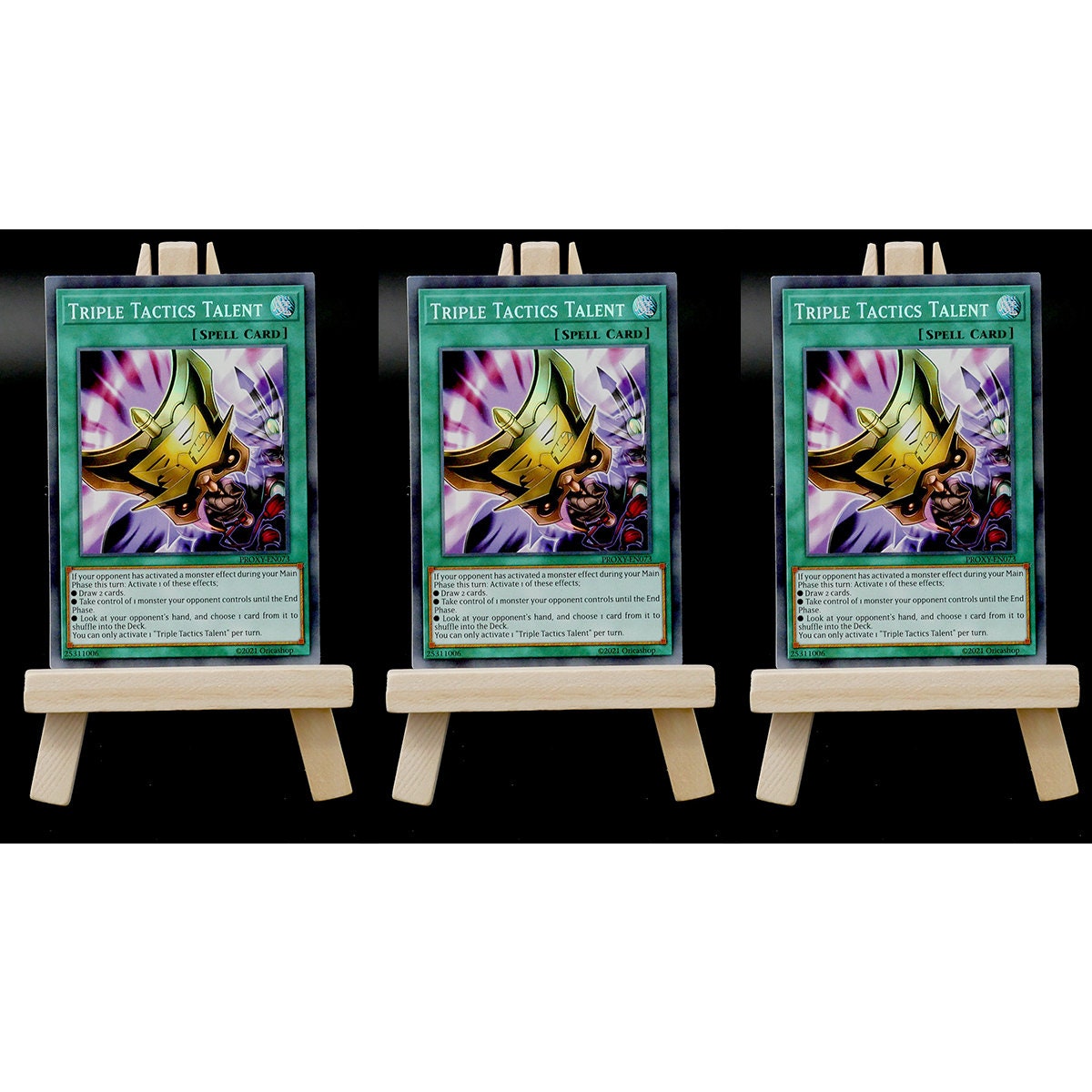 Yugioh PROXY 3x Playset: Triple Tactics Talent | Holo Custom Card Ori…