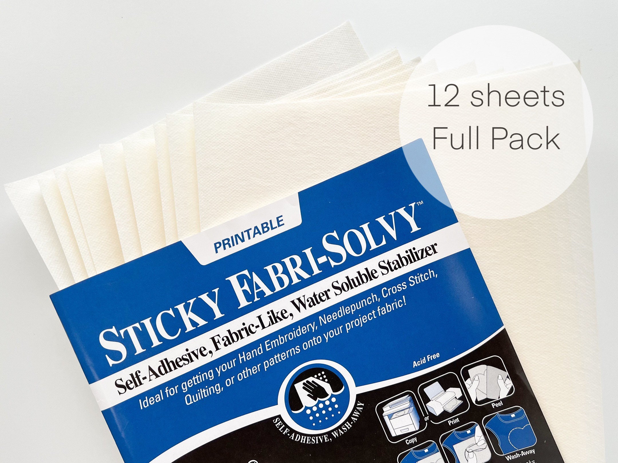 Stick and Stitch Stabilizer, Water-soluble Sticky Fabric