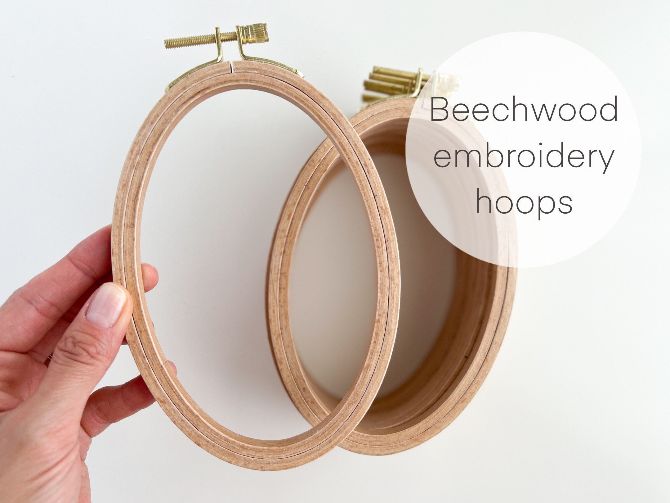 HAND U JOURNEY 8 Inch 2 Pieces No-Slip Beech Wood Embroidery Hoops Kit –  Hand U Journey
