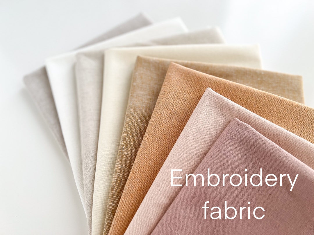 Embroidery Fabric by the Yard Linen Blend Embroidery Fabric Etsy