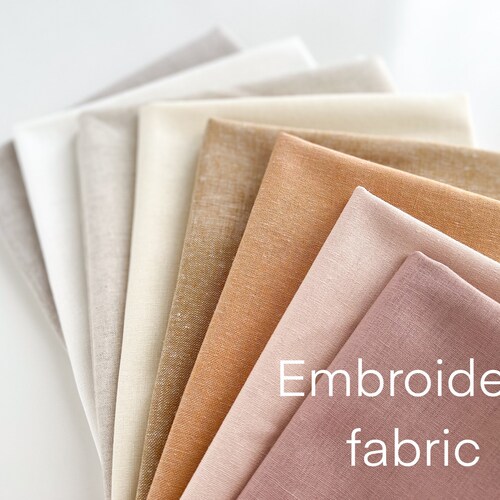 Embroidery Fabric by the Yard Linen Blend Embroidery Fabric Etsy