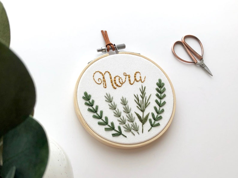 Personalized embroidery hoop custom name modern nursery Etsy