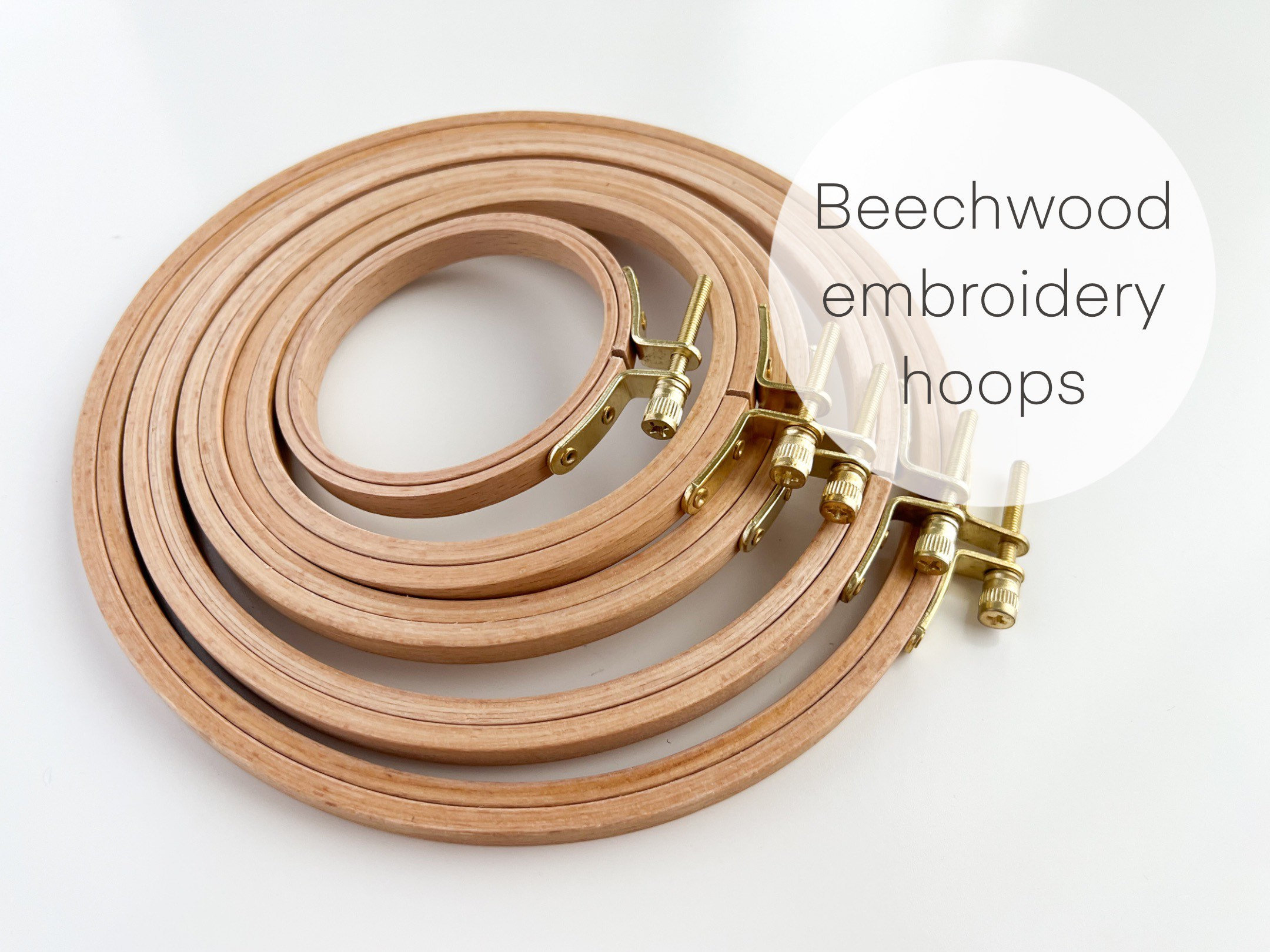 Beechwood Embroidery Hoops 3, 4, 5, 6, 7, Wood Embroidery Hoop With Golden  Screw, Cross Stitch Wooden Hoop, Embroidery Frame 