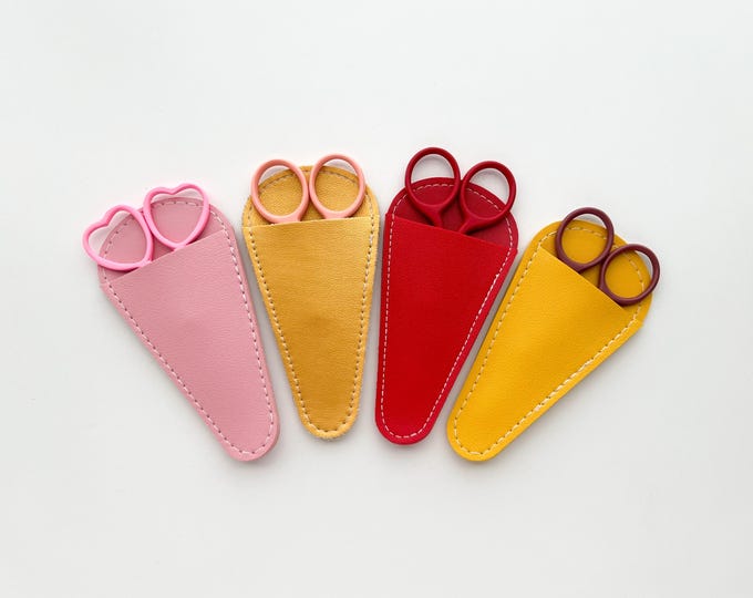 Scissor sheath, leather sheath, small scissors case, embroidery scissors sleeve, scissors cover pouch