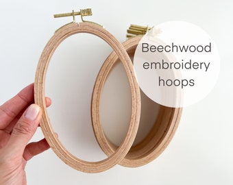 Oval embroidery hoop, beechwood embroidery hoop with golden screw, oval embroidery frame