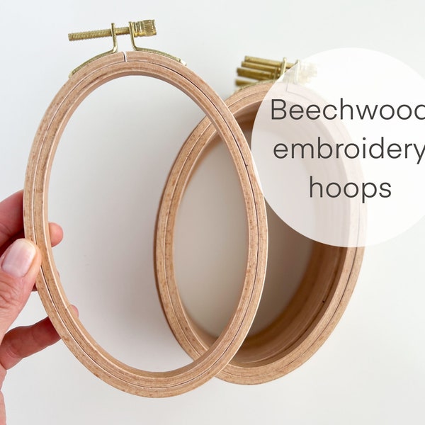 Oval embroidery hoop, beechwood embroidery hoop with golden screw, oval embroidery frame