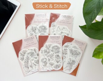 Stick and Stitch embroidery patterns, water soluble embroidery designs, embroidery on clothing, wash away embroidery patches