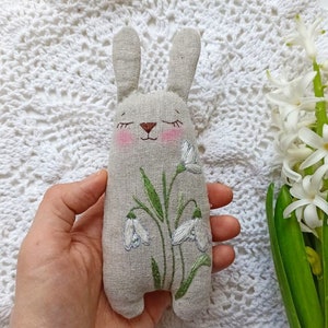 PDF Pattern + Video Tutorial, Handmade Bunny Toy With Botanical ...