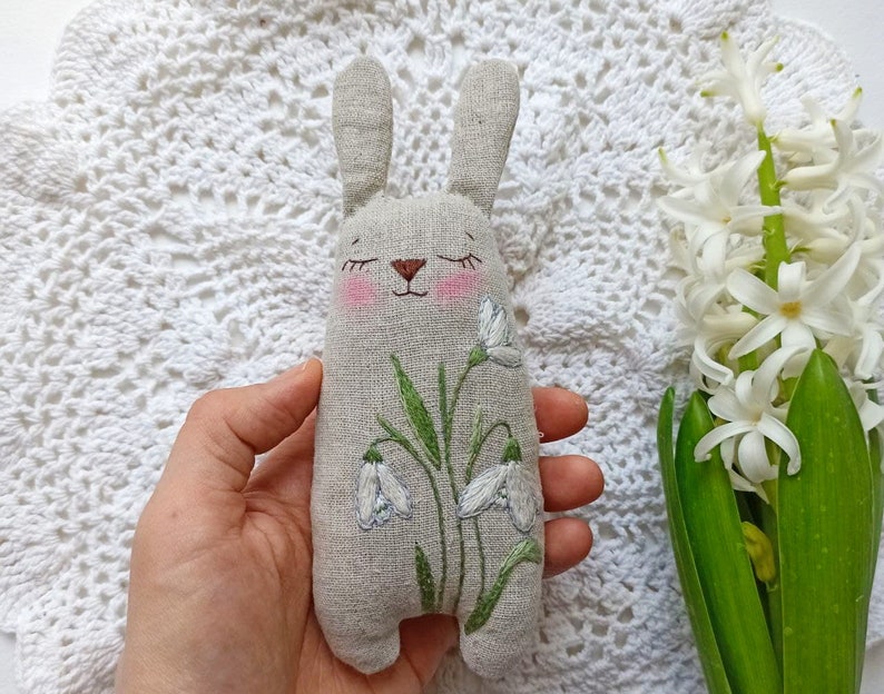 PDF Pattern + Video Tutorial, Handmade Bunny Toy With Botanical ...