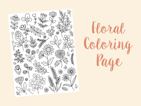 Floral coloring page coloring page for adults girls coloring