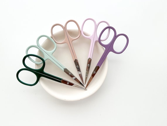 Modern Embroidery Scissors, Small Sharp Scissors, Cross Stitch Scissors,  Small Scissors Black, Purple, Blush, Mint 