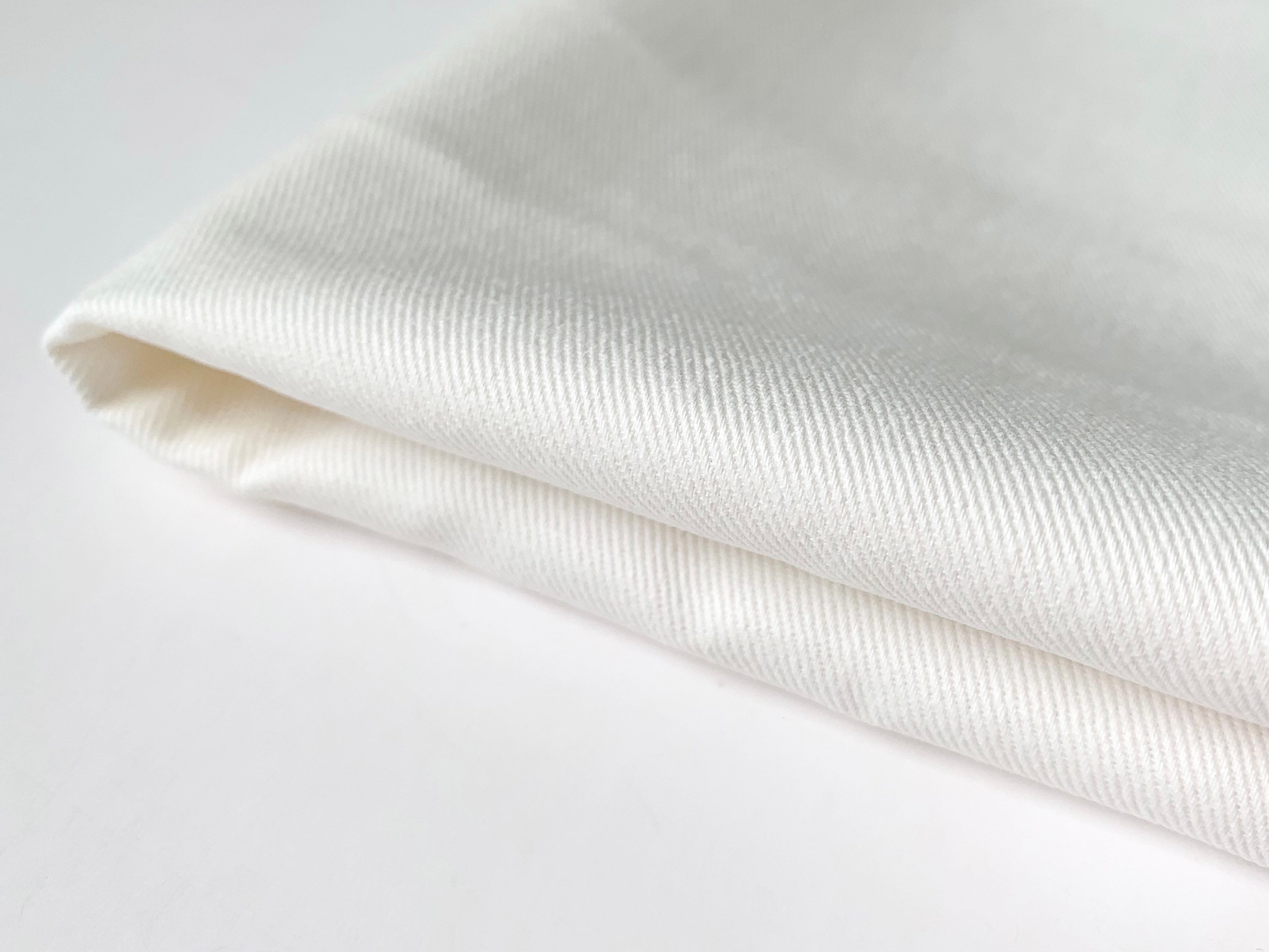 Cotton Twill Fabric by the Yard 100 White Cotton Twill Etsy