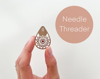 Needle threader for embroidery, cross stitch, metal needle threader tool, needle threader for sewing and needlework