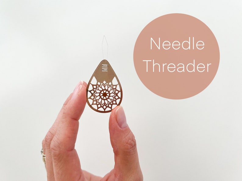 Needle threader for embroidery, cross stitch, metal needle threader tool, needle threader for sewing and needlework image 1