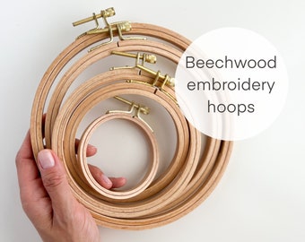 Beechwood embroidery hoops 3”, 4”, 5”, 6”, 7”, wood embroidery hoop with golden screw, cross stitch wooden hoop, embroidery frame