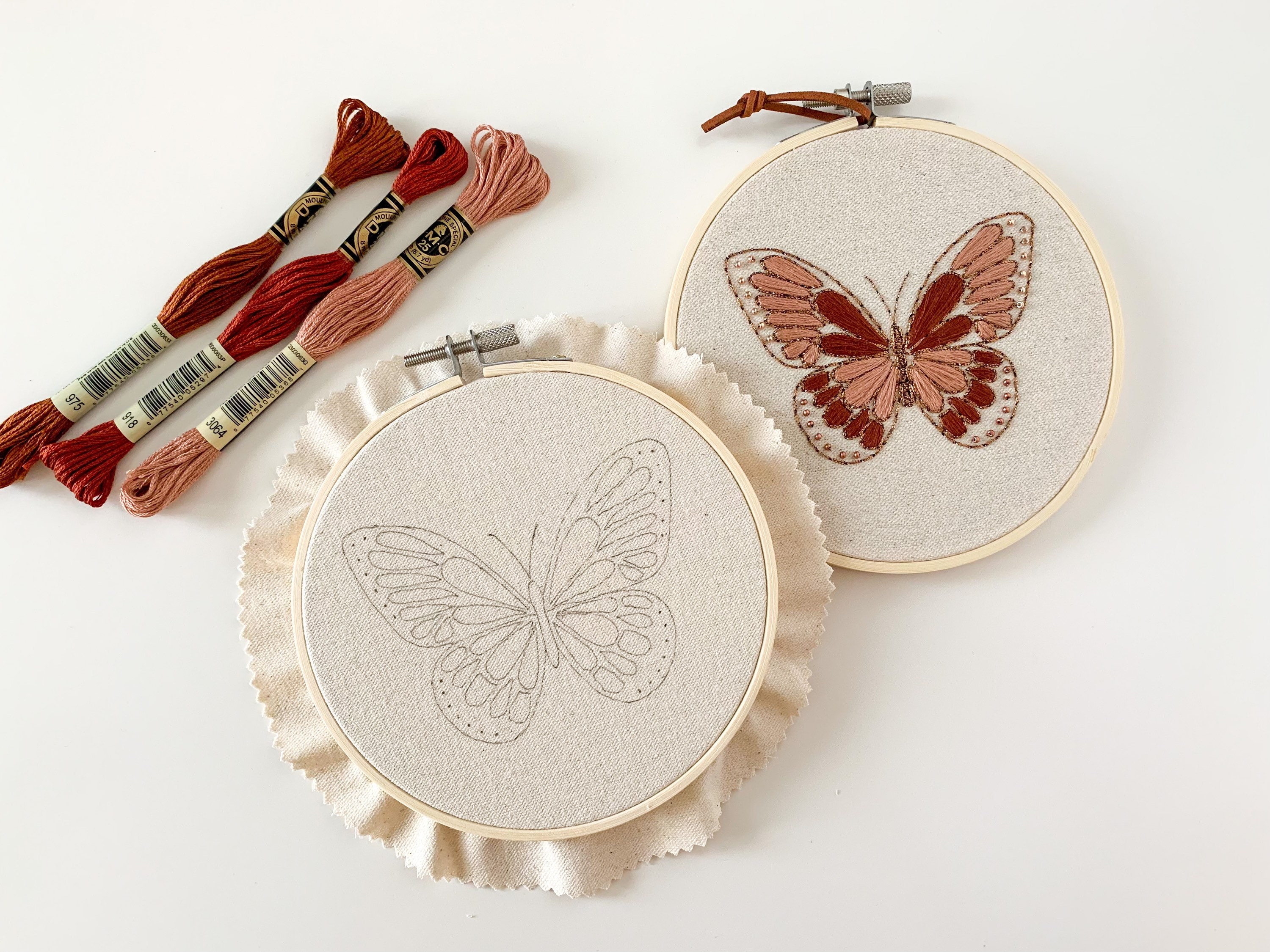 Diy Butterfly Pattern Embroidery Kit Basic Novice Practice - Temu Mexico