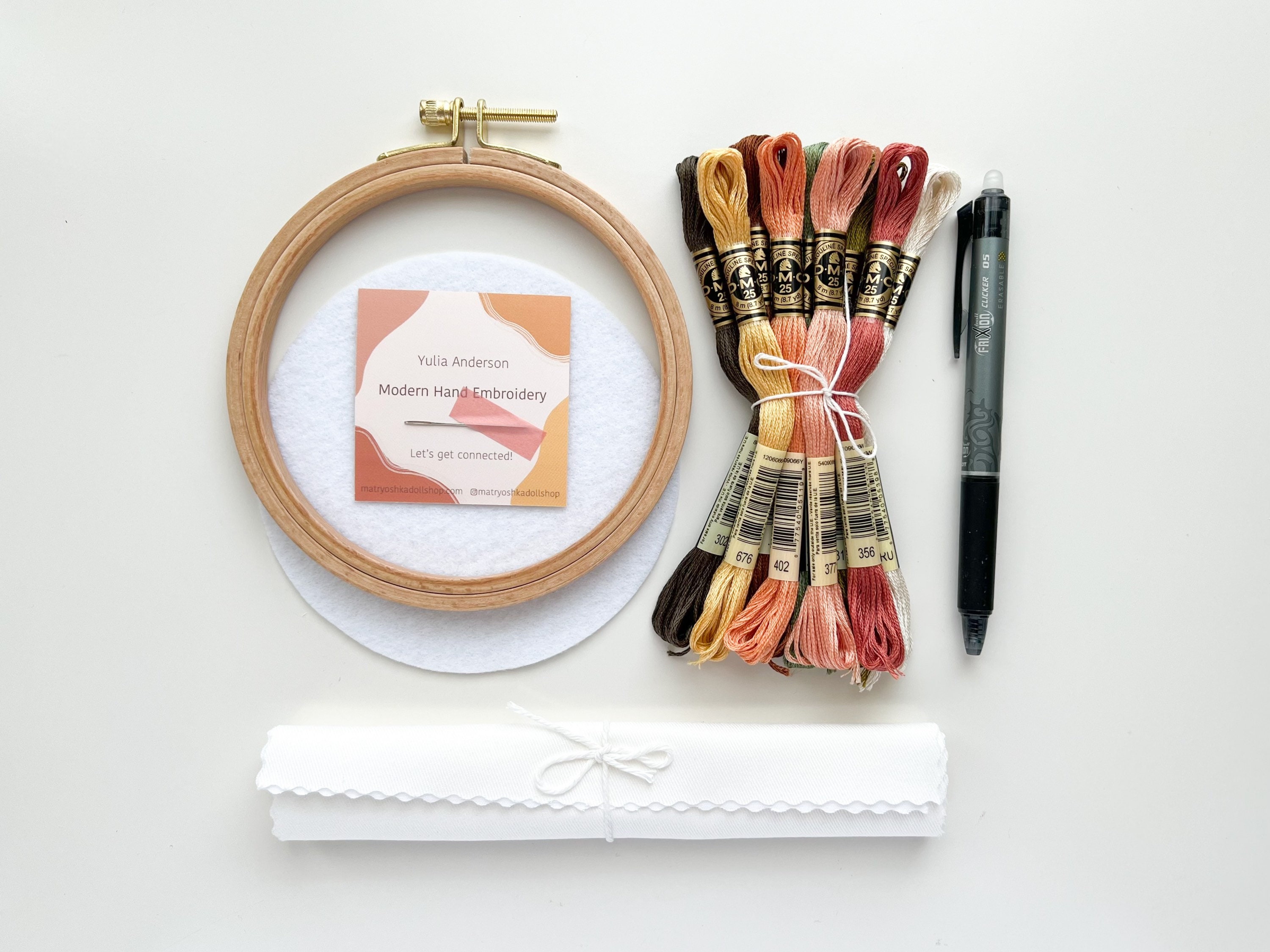 Beginner Embroidery Kit ☆ RUSTIC FARMHOUSE ☆ 6 Round with Hoop ☆ FARM  FRESH