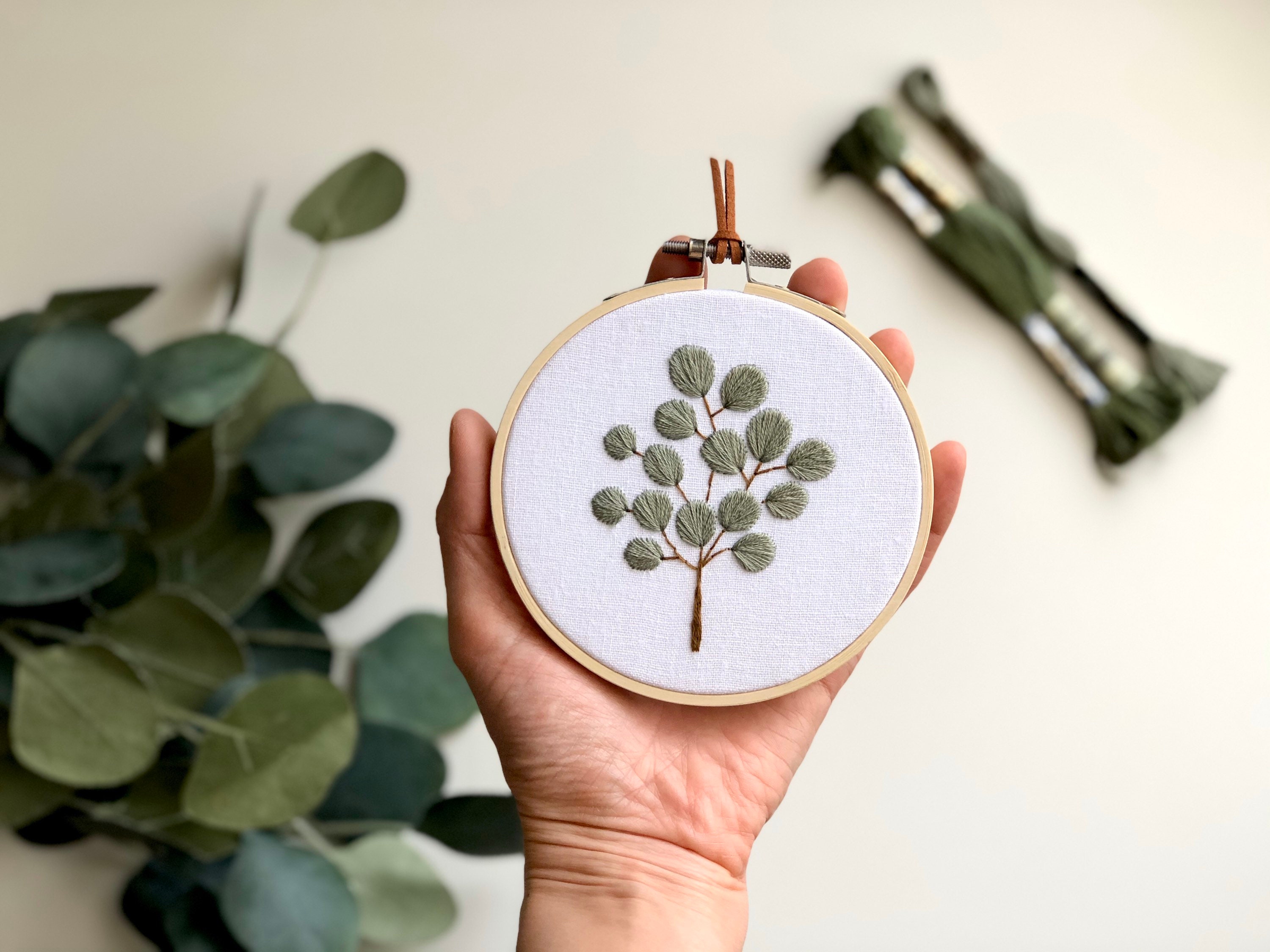 Eucalyptus embroidery hoop art eucalyptus plant cross stitch Etsy