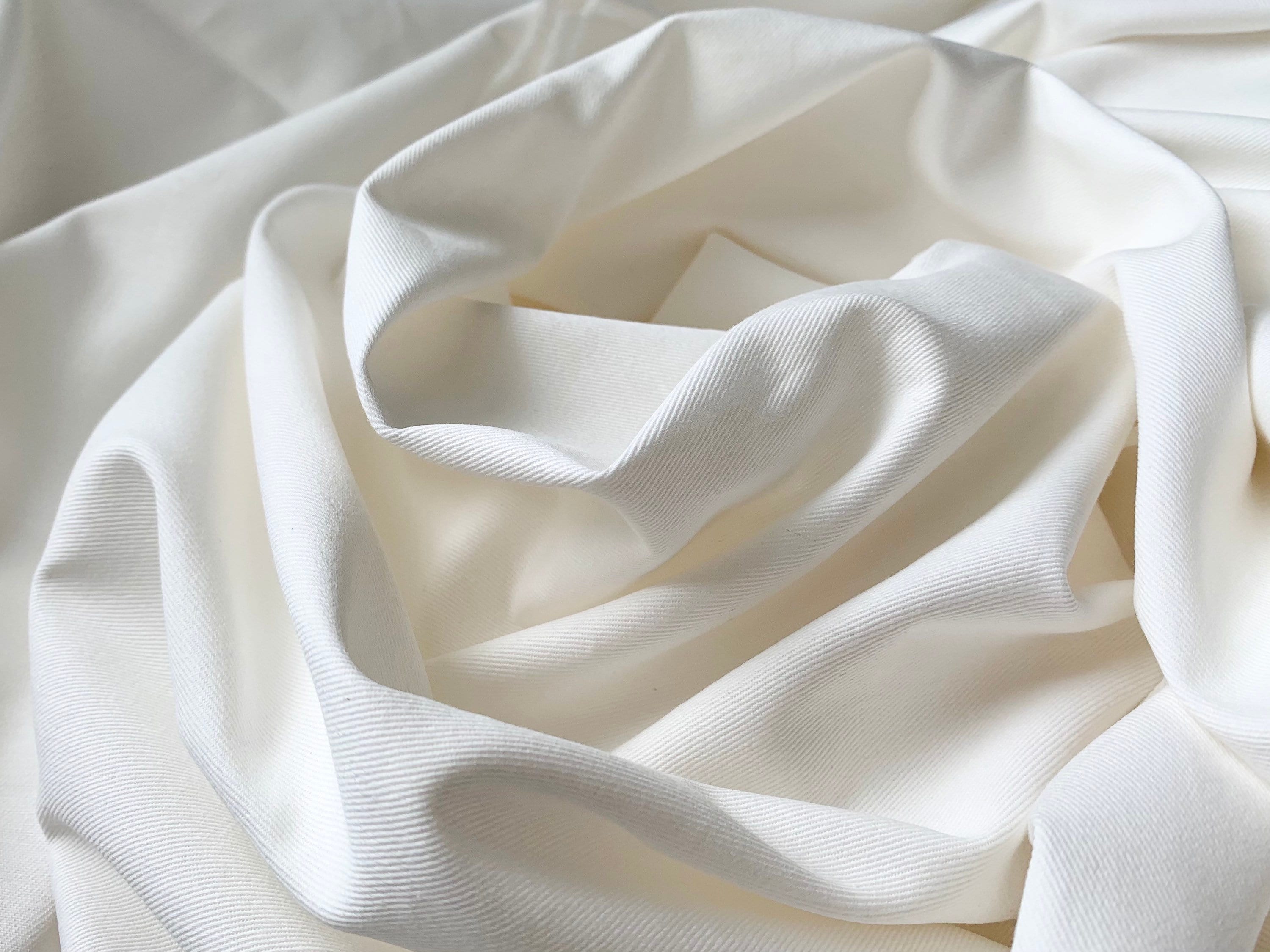 Cotton twill fabric by the yard 100 white cotton twill Etsy