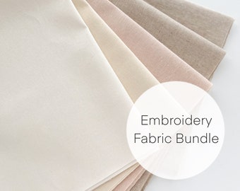 Embroidery fabric, fat quarter fabric bundle, cotton-linen fabric for embroidery, fabric fat quarters, linen Essex fabric neutral colors